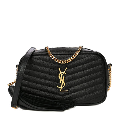Saint Laurent Grain De Poudre Matelasse Monogram Mini Lou Camera Bag Black 1 of 10