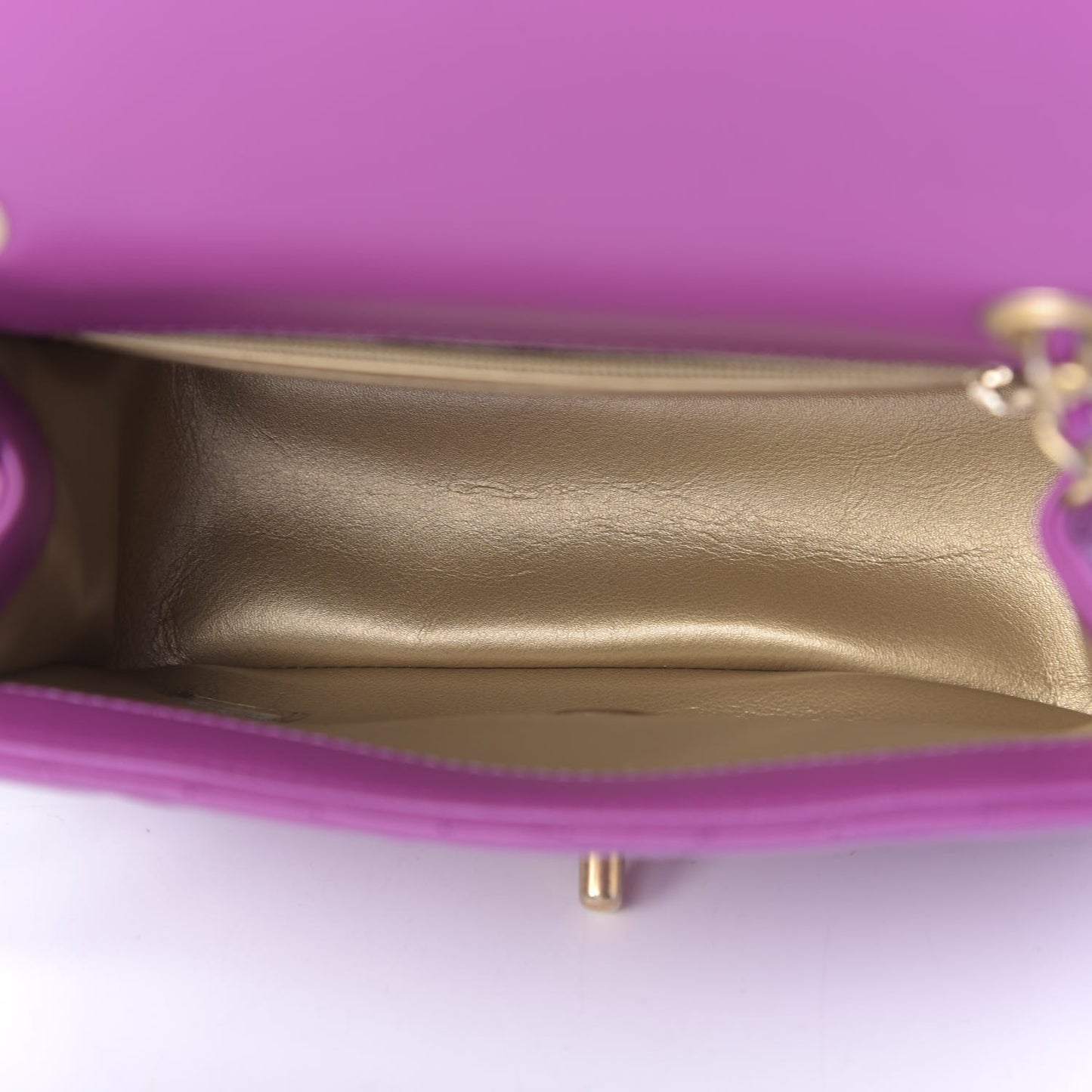 Lambskin Quilted Mini Pearl Crush Flap Violet