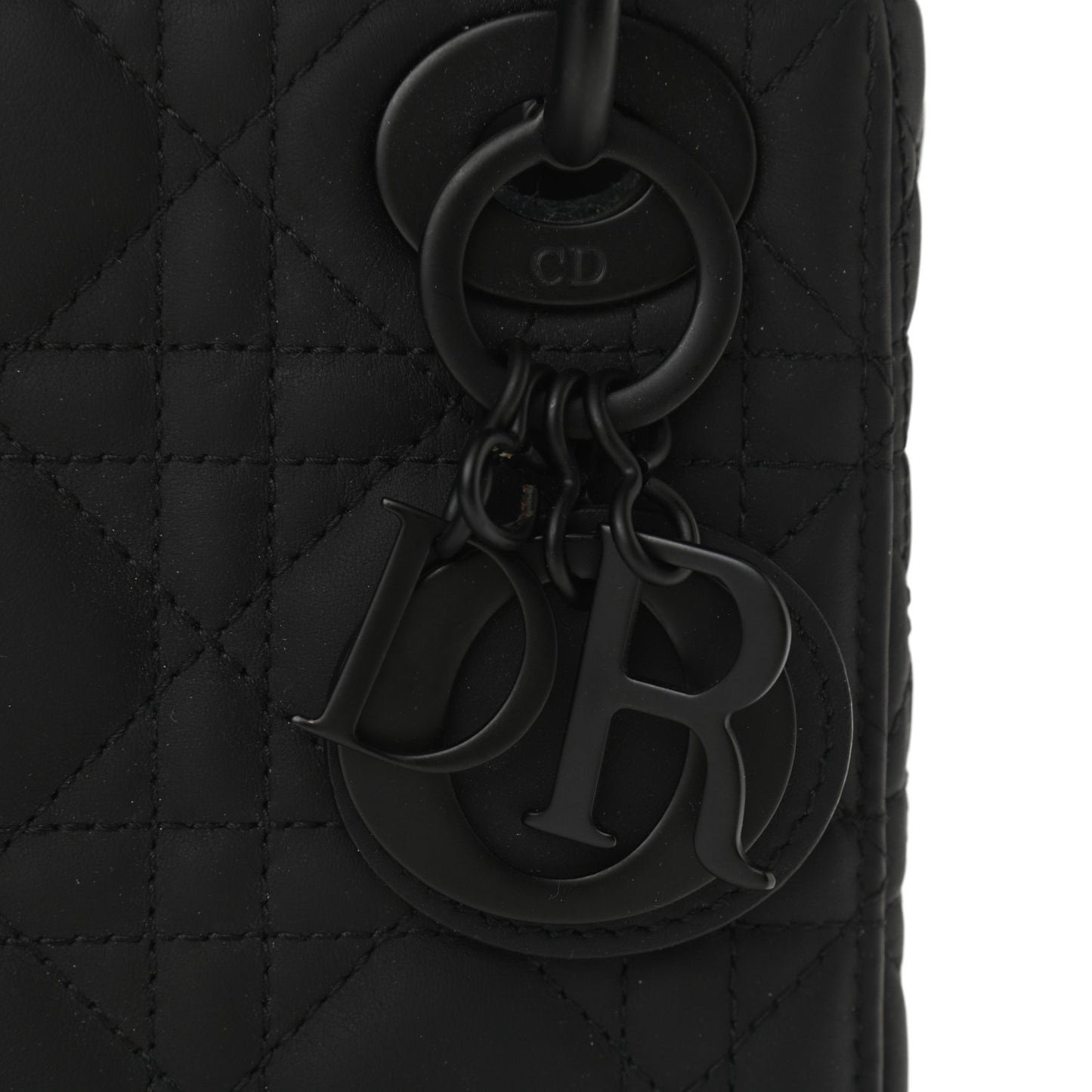 Ultra Matte Calfskin Cannage Mini Lady Dior Black