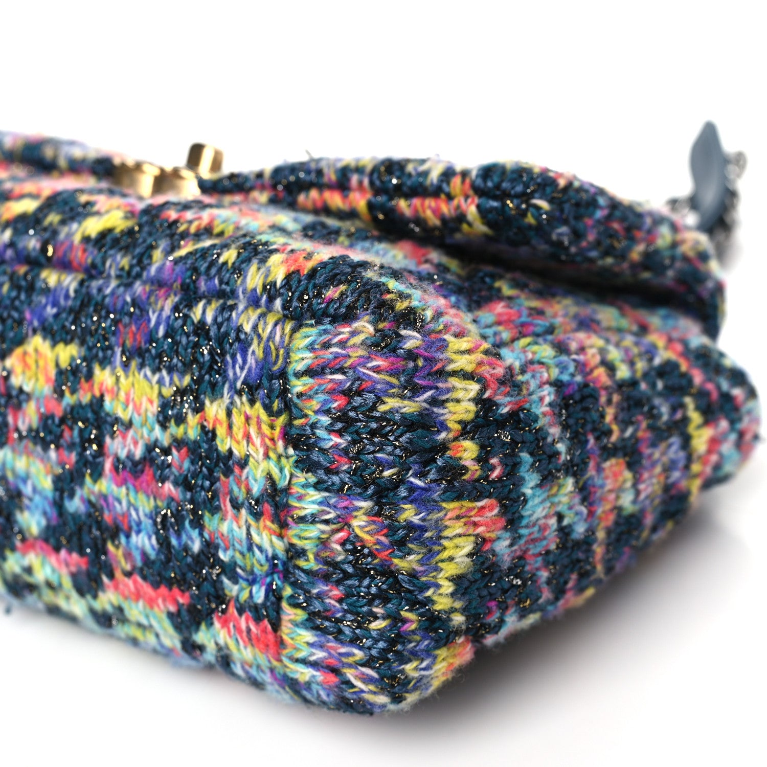 Chanel Tweed Quilted Medium Chanel 19 Flap Dark Multicolor 10 of 10