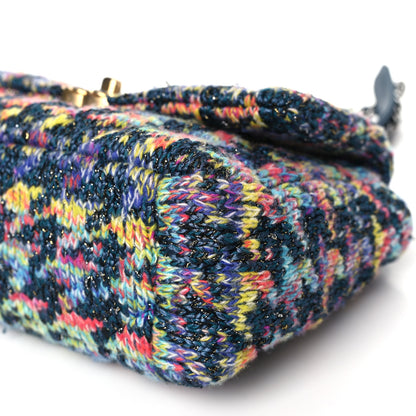 Chanel Tweed Quilted Medium Chanel 19 Flap Dark Multicolor 10 of 10