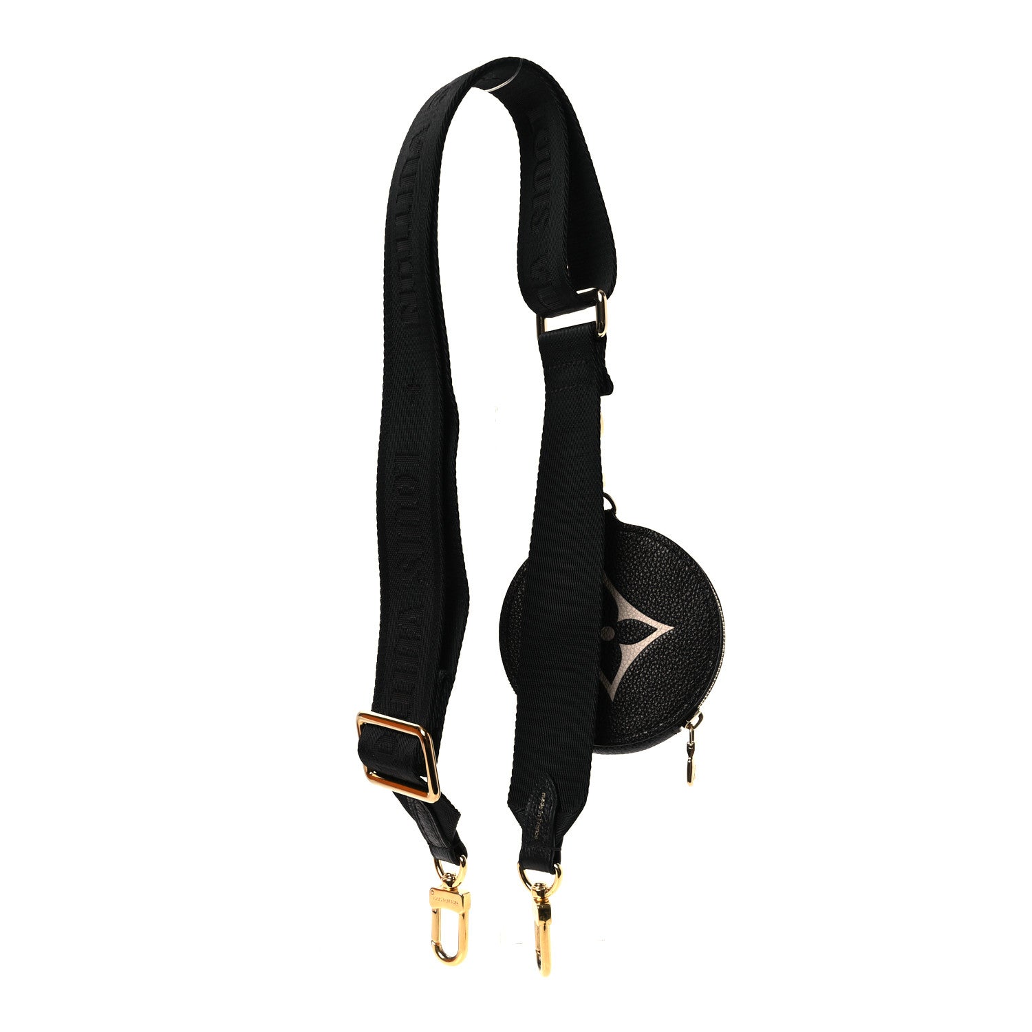 Louis Vuitton Nylon Empreinte Monogram Giant Bandouliere Strap with Coin Purse Black Beige 2 of 7
