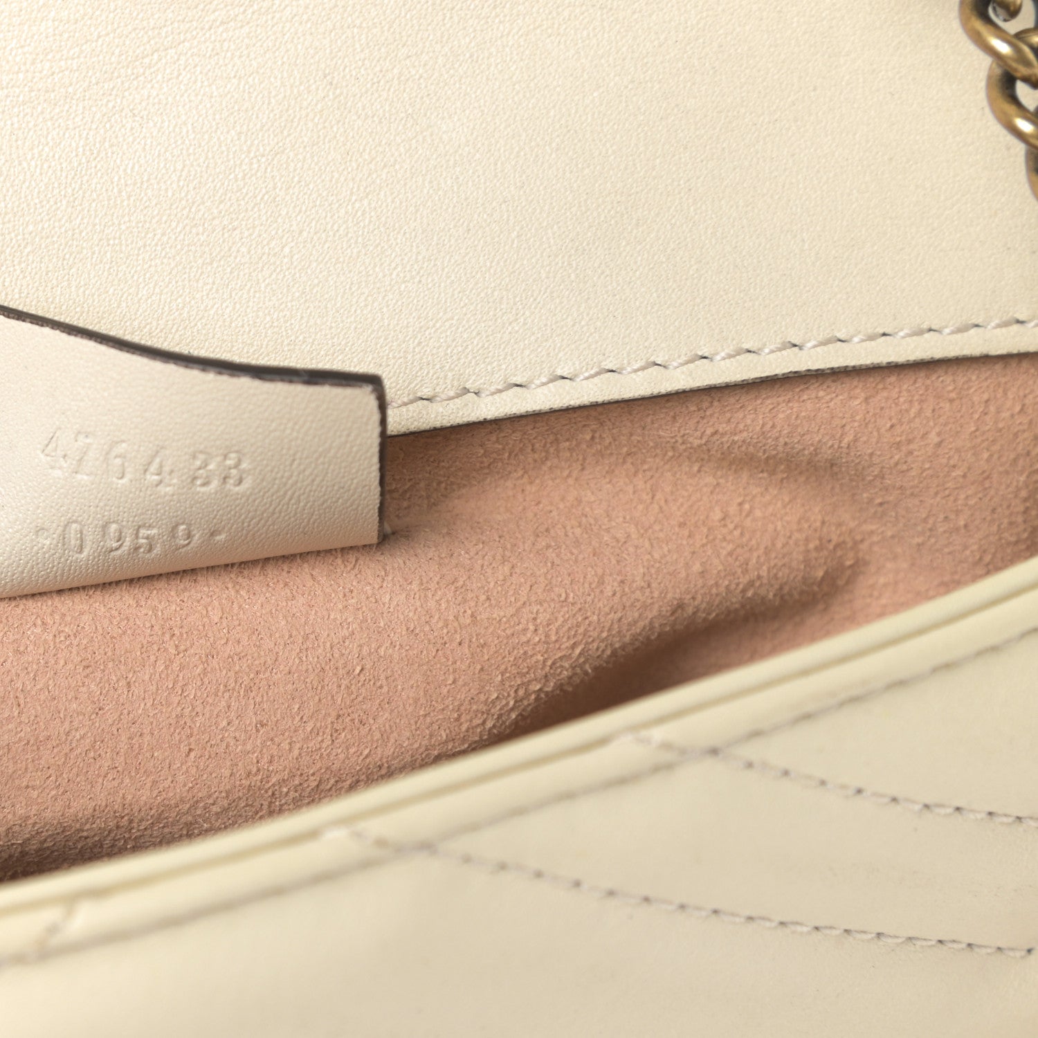 Gucci Calfskin Matelasse Super Mini GG Marmont Shoulder Bag White 7 of 11