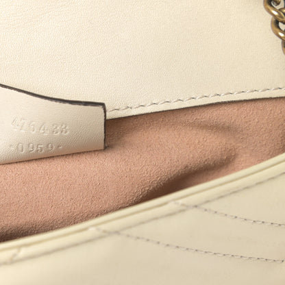 Gucci Calfskin Matelasse Super Mini GG Marmont Shoulder Bag White 7 of 11