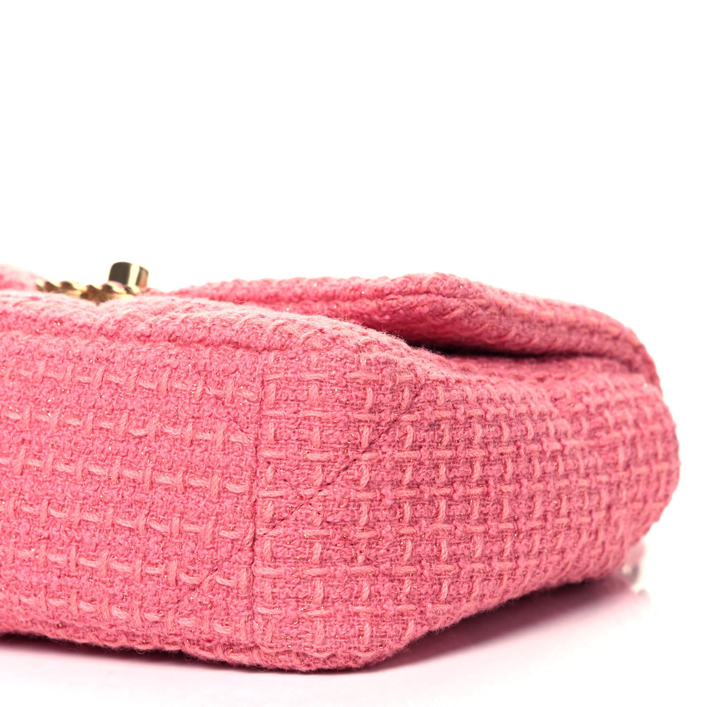 Metallic Tweed Quilted Medium Chanel 19 Flap Pink