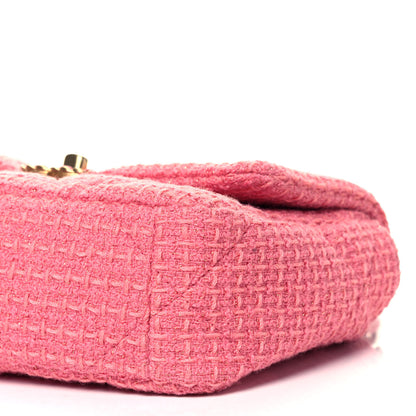 Chanel Metallic Tweed Quilted Medium Chanel 19 Flap Pink 9 of 9