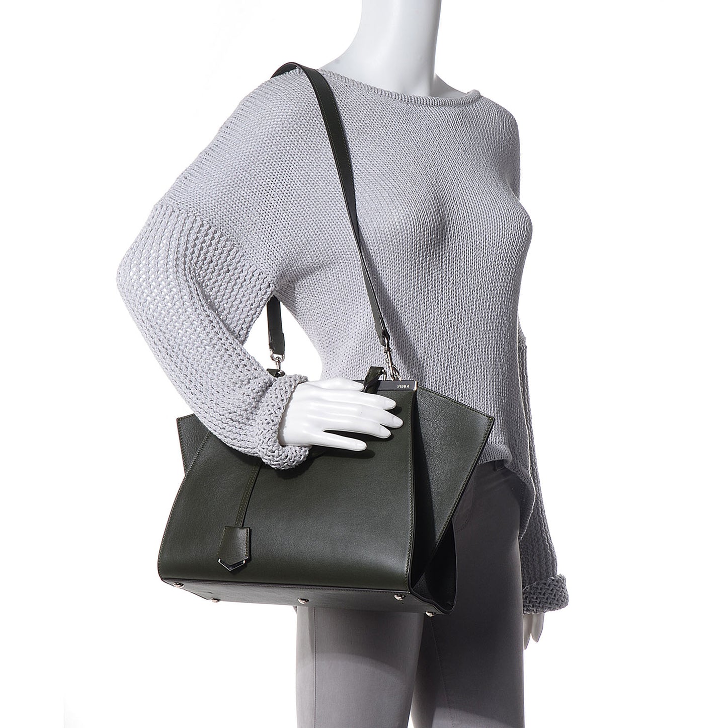 Vitello Dolce Marmol Shiny Nappa Petite 3Jours Tote Verde Prato