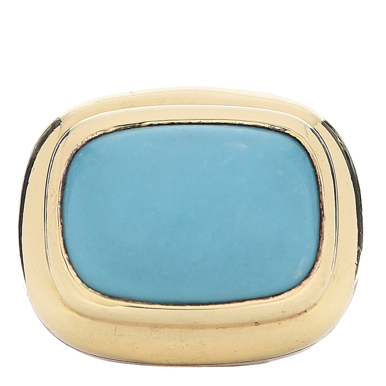 David Yurman Sterling Silver 18K Yellow Gold Turquoise 18mm Waverly Ring 57 8 1 of 6