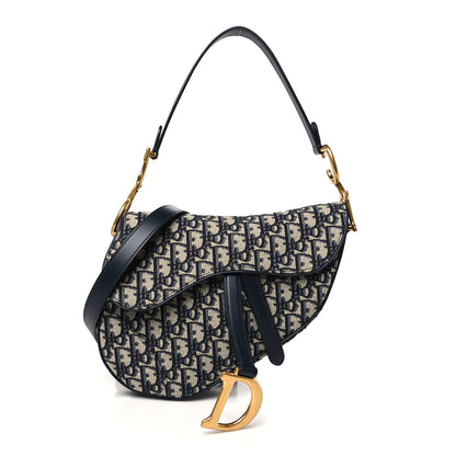 Christian Dior Oblique Saddle Bag With Strap Blue 1 of 10