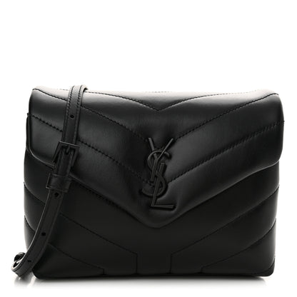 Saint Laurent Calfskin Y Quilted Monogram Monochrome Toy Loulou Crossbody Bag Black 1 of 14