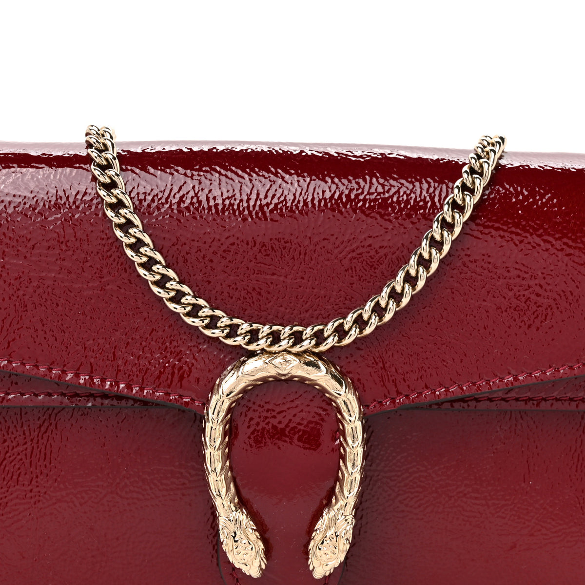 Gucci Crinkled Patent Mini Dionysus Shoulder Bag Rosso Ancora Red 8 of 13