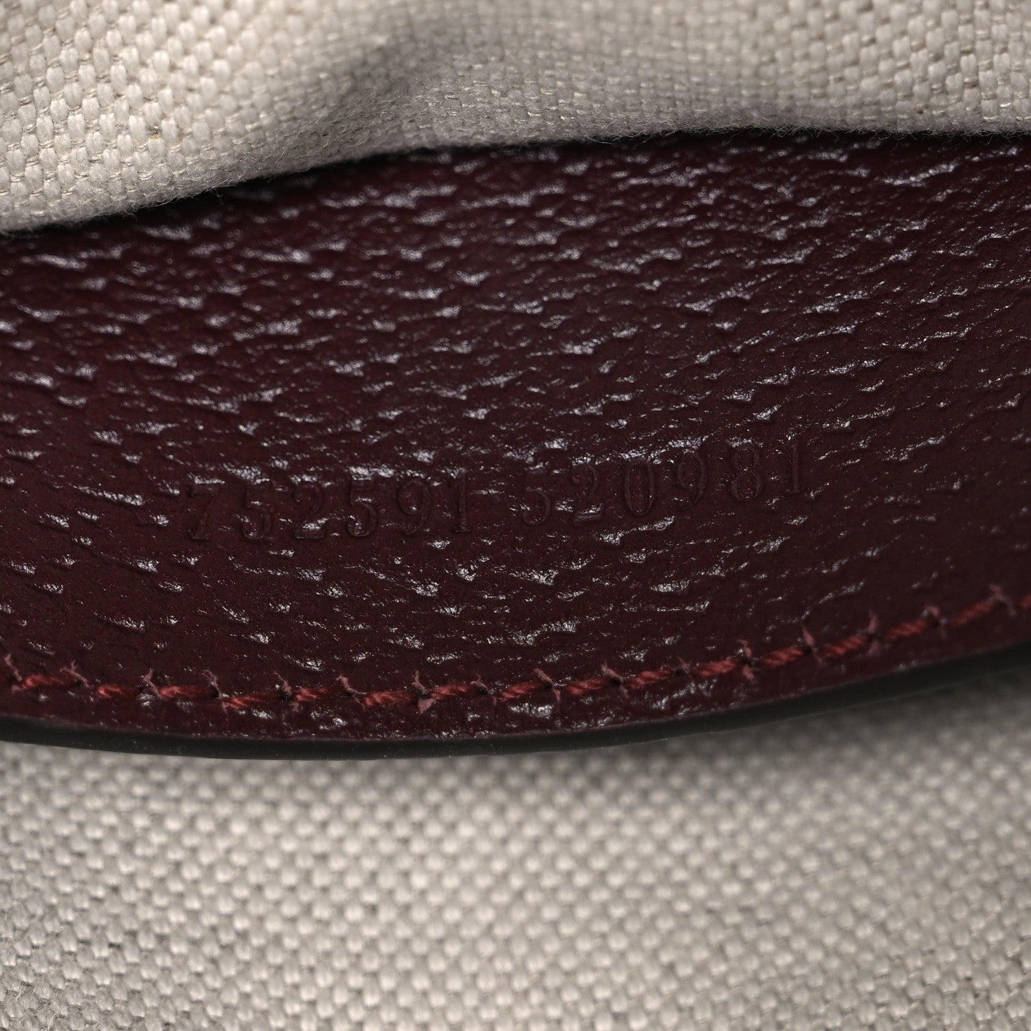 Gucci Monogram GG Mignon Textured Dollar Calfskin GG Supreme Monogram Quilted Small Crossbody Bag  Burgundy Beige Ebony 7 of 10