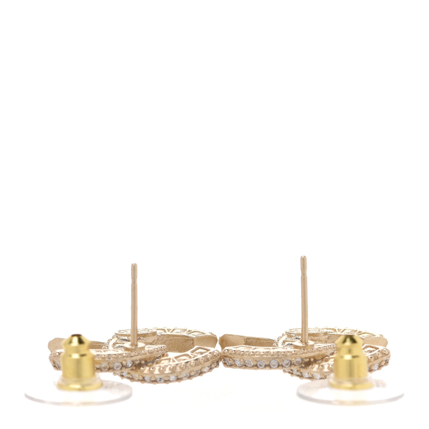 Crystal Timeless CC Earrings Light Gold