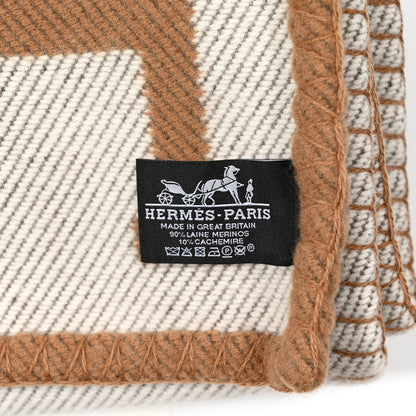 Hermes Wool Cashmere Avalon Blanket Ecru Camel 3 of 3