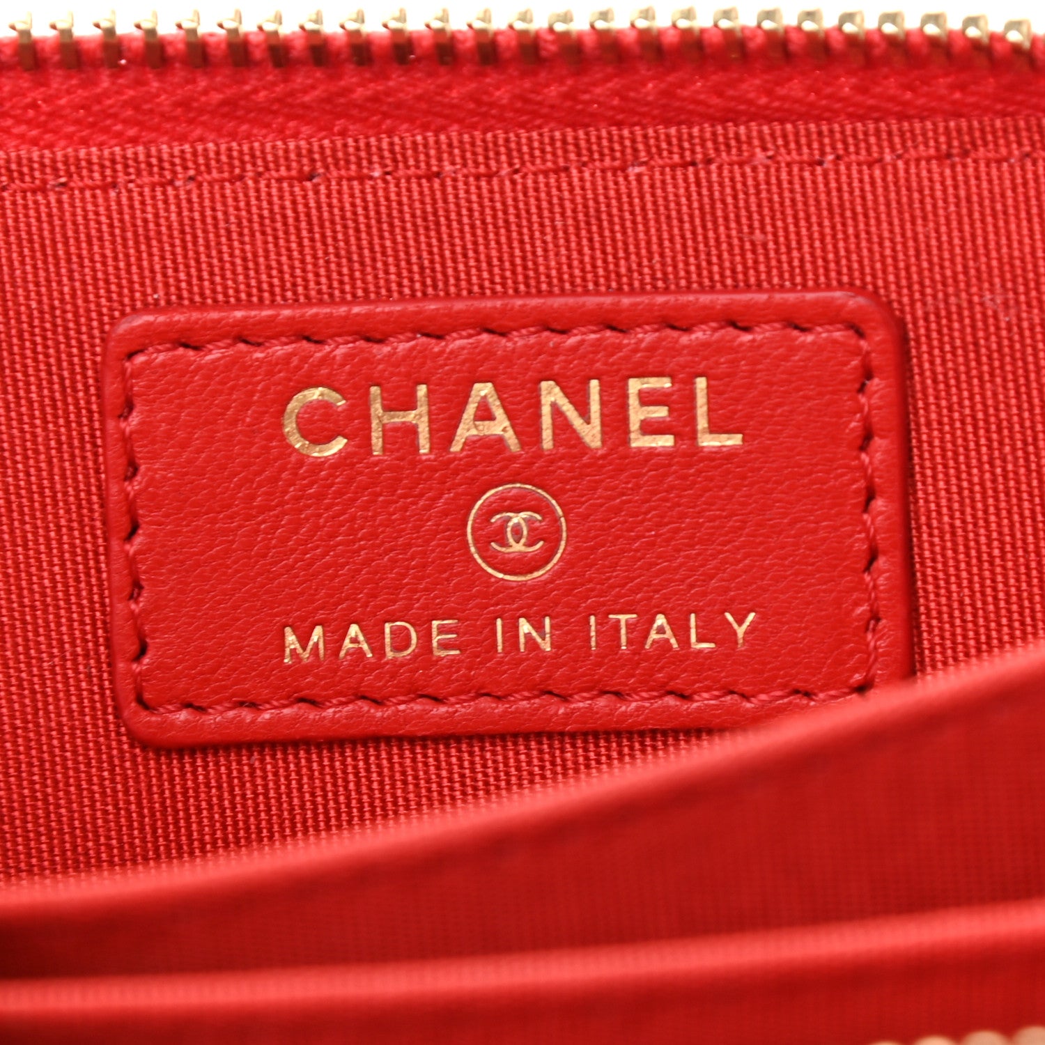 Chanel Lambskin Quilted Camellia Zip Coin Purse Red 5 of 6