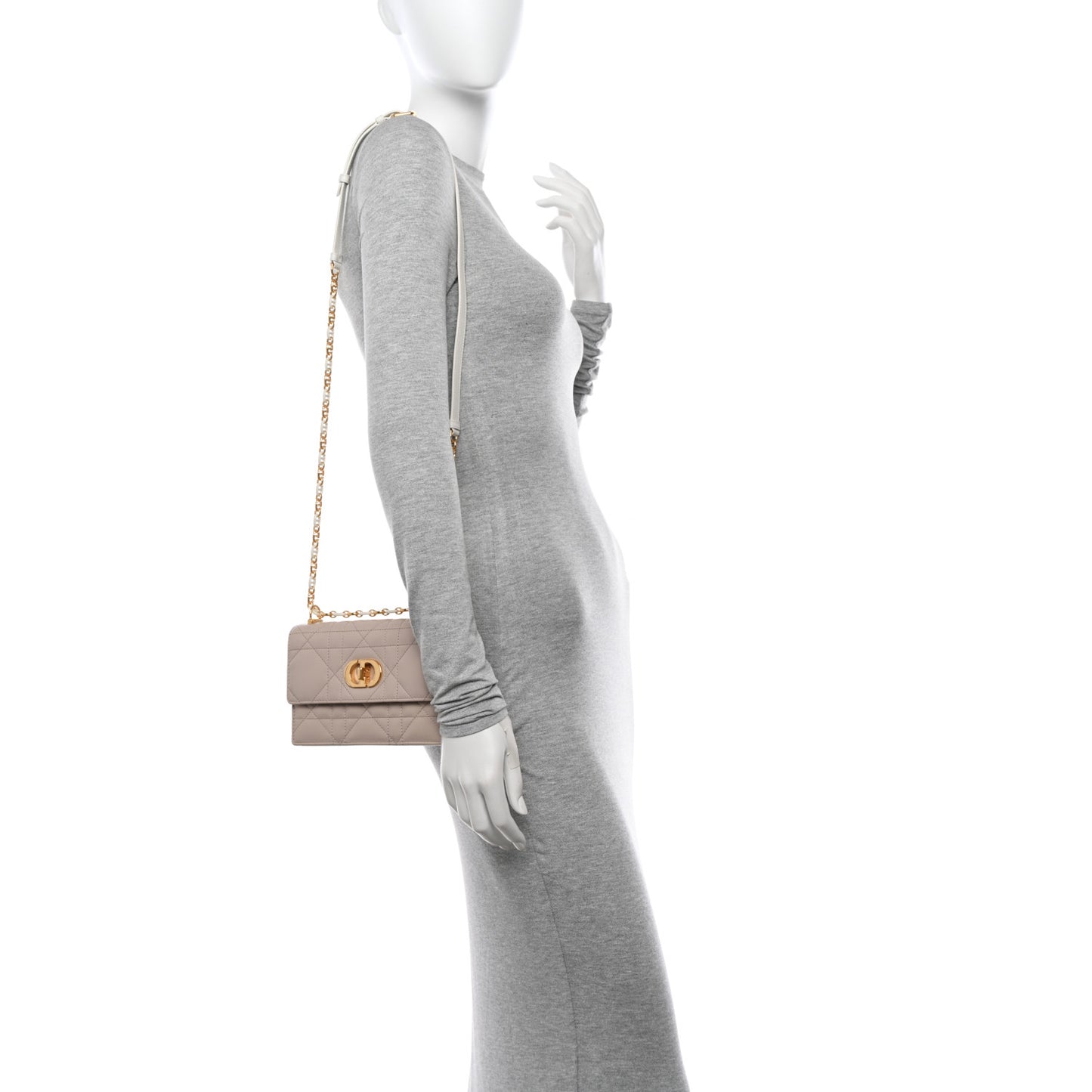 Lambskin Macrocannage Bi-Color Mini Miss Caro Bag Rose Quartz
