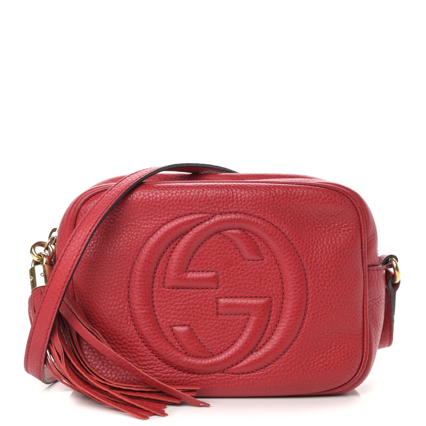 Pebbled Calfskin Small Soho Disco Bag Tabasco Red