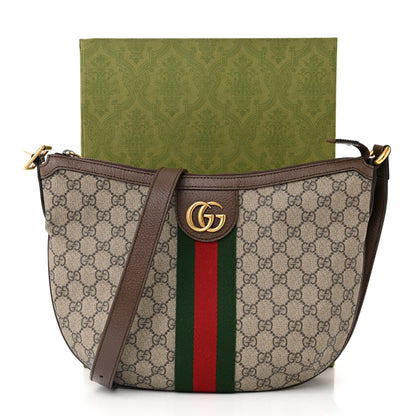 Gucci GG Supreme Monogram Web Small Ophidia Half Moon Hobo Brown 11 of 11