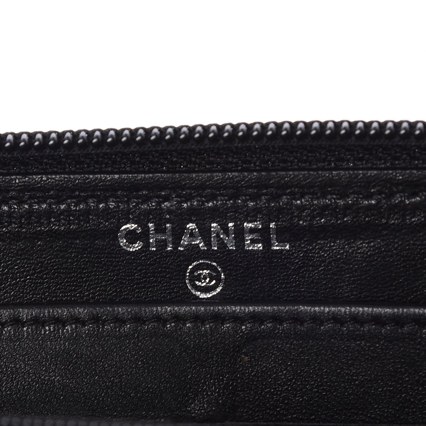 Lambskin Quilted Boy Zip Around Wallet Black