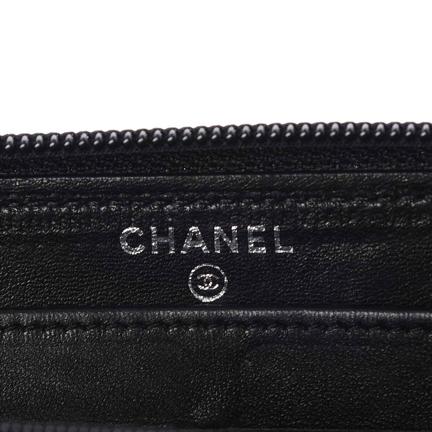 Chanel Lambskin Quilted Boy Zip Around Wallet Black 7 of 9