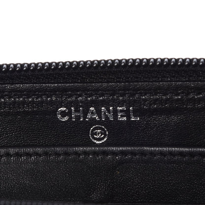 Chanel Lambskin Quilted Boy Zip Around Wallet Black 7 of 9