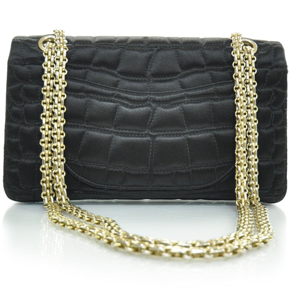 Chanel Satin Croc 2.55 Reissue Flap Black 4 of 11