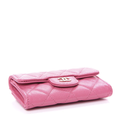 Chanel Caviar Quilted Flap Card Holder Wallet Pink 4 of 9