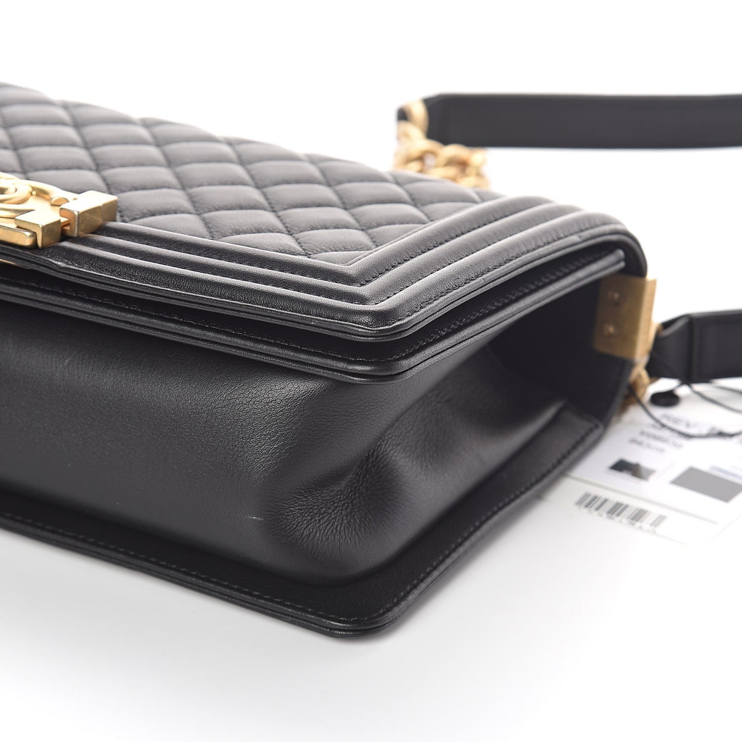 Lambskin Quilted Medium Boy Flap Black