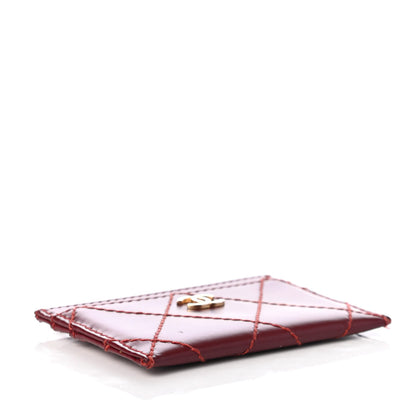 Chanel Calfskin Diamond Stitched Card Holder Red 5 of 11
