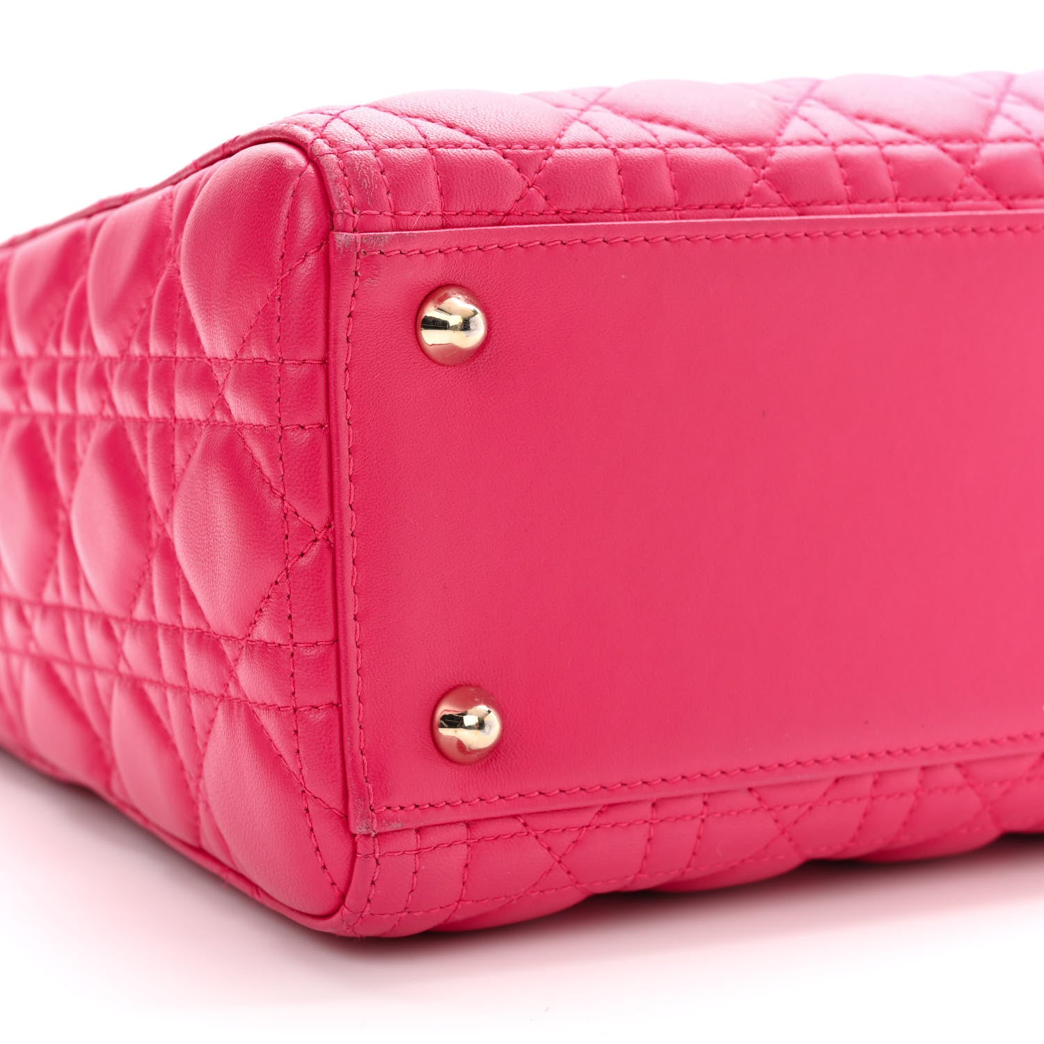 Christian Dior Lambskin Cannage Large Lady Dior Fuchsia 9 of 15