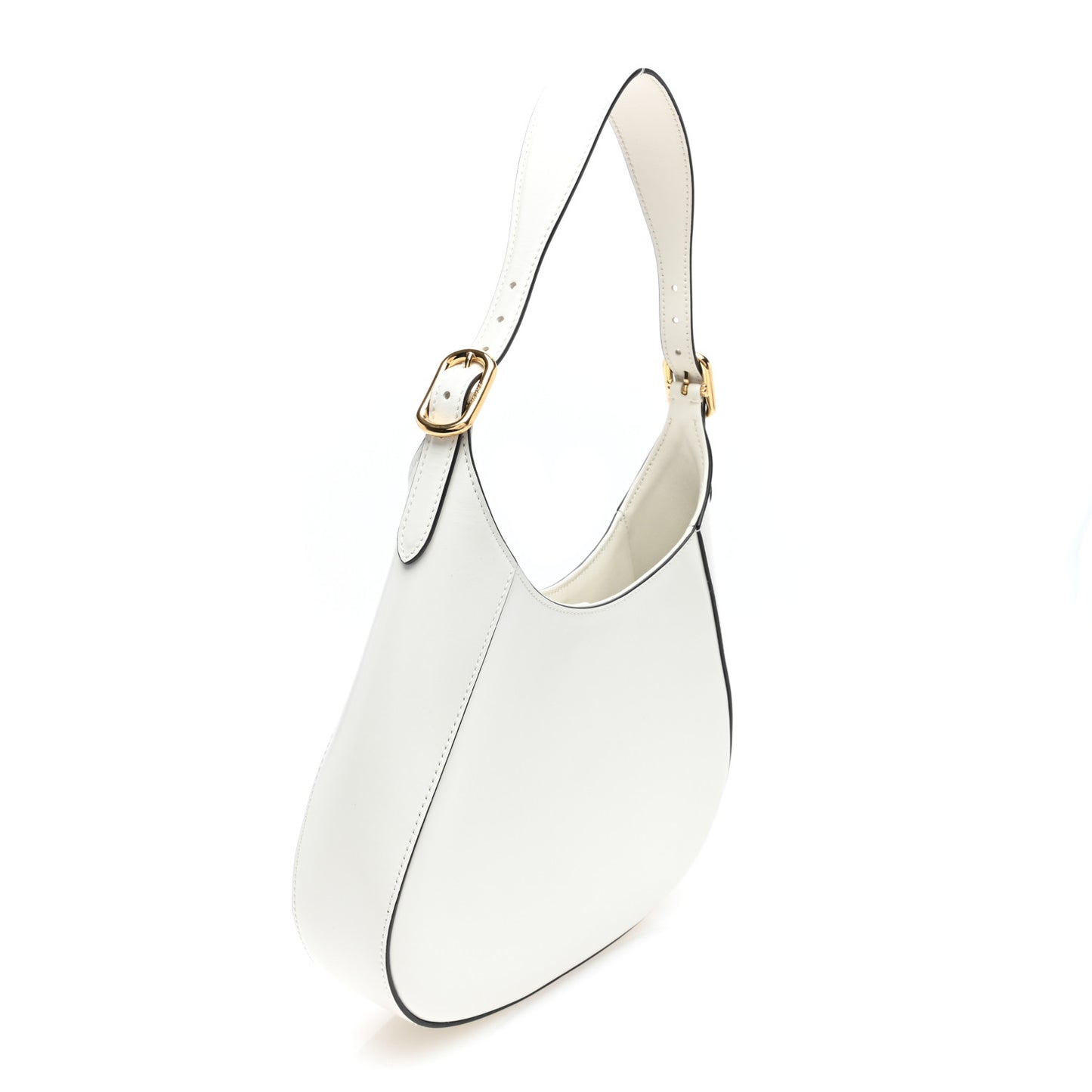 Box Calfskin Shoulder Bag White Black