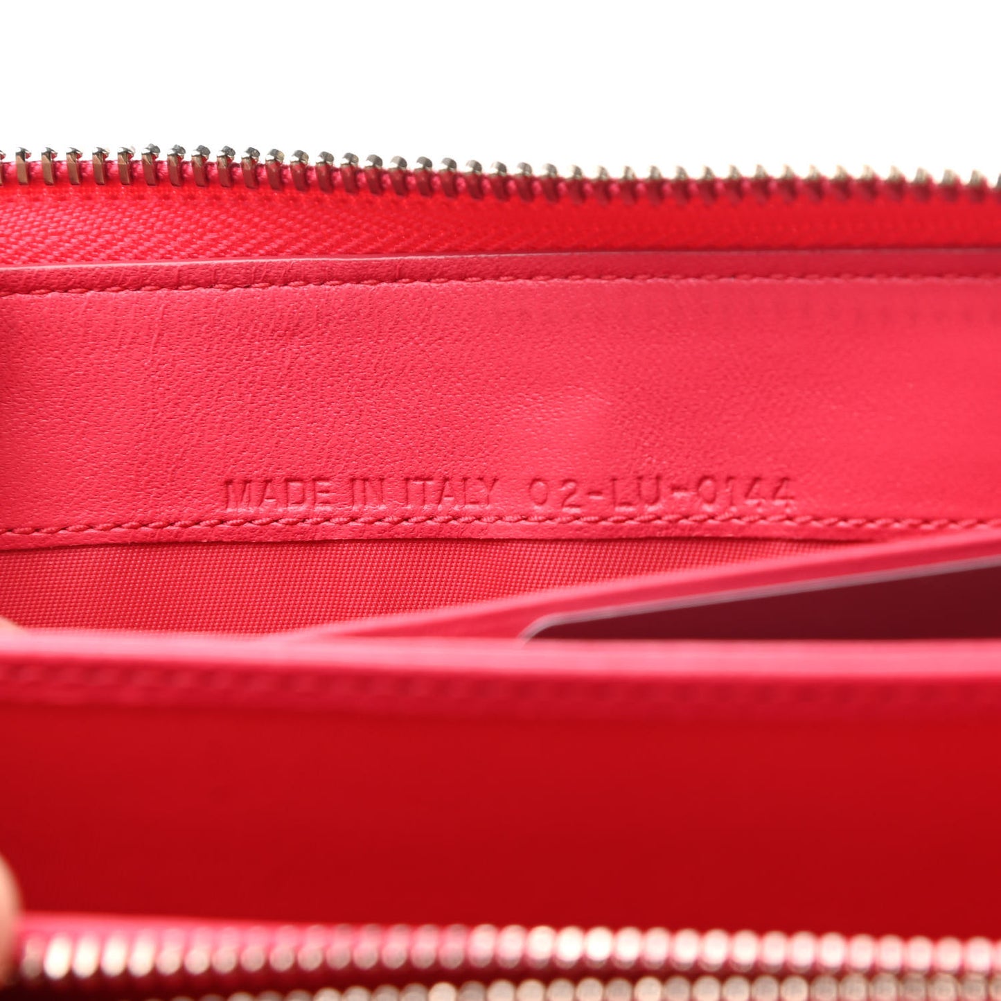 Lambskin Cannage Lady Dior Zip Wallet Rose Hot Pink