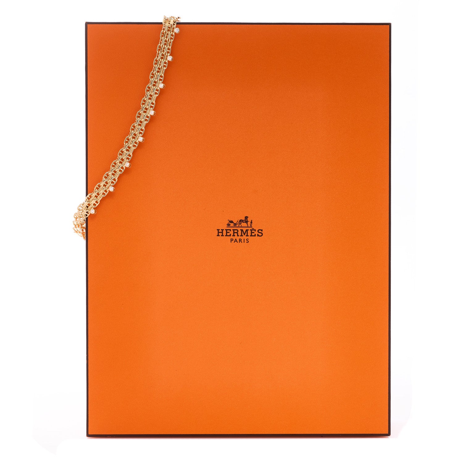 Hermes 18K Yellow Gold Diamond MM Chaine d'Ancre Calypso Necklace 6 of 6