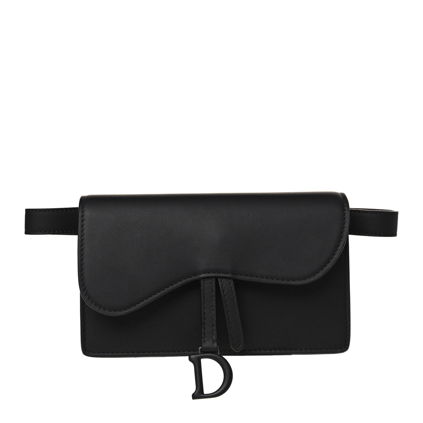 Ultra Matte Calfskin Saddle Belt Bag Black