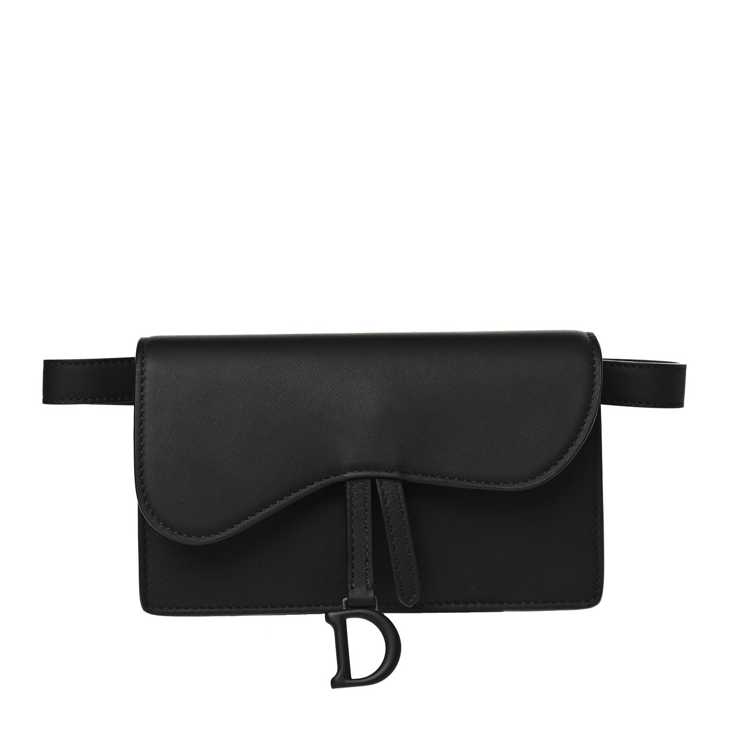 Christian Dior Ultra Matte Calfskin Saddle Belt Bag Black 1 of 9