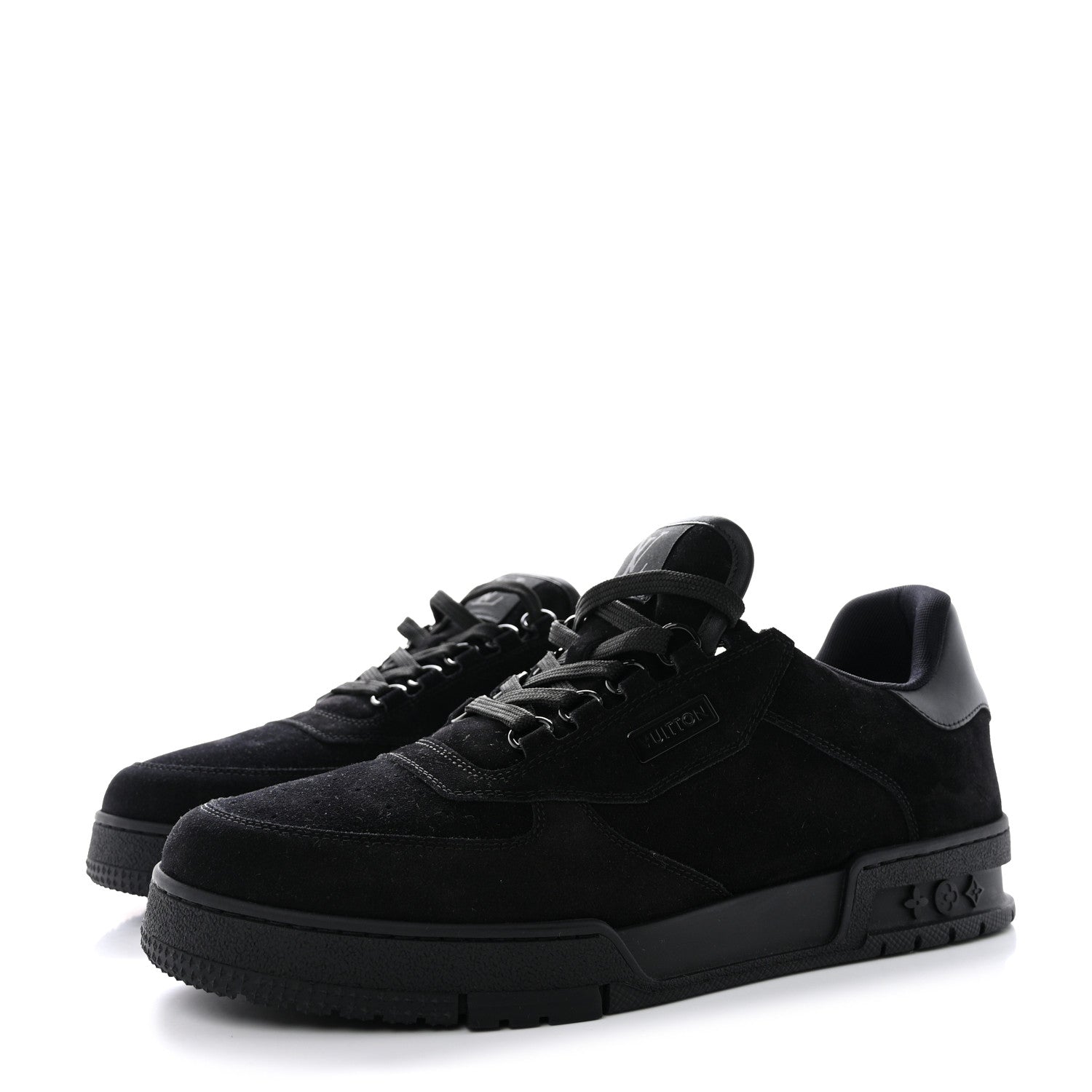Louis Vuitton Suede Mens LV Trainer Sneakers 9 Black 3 of 10