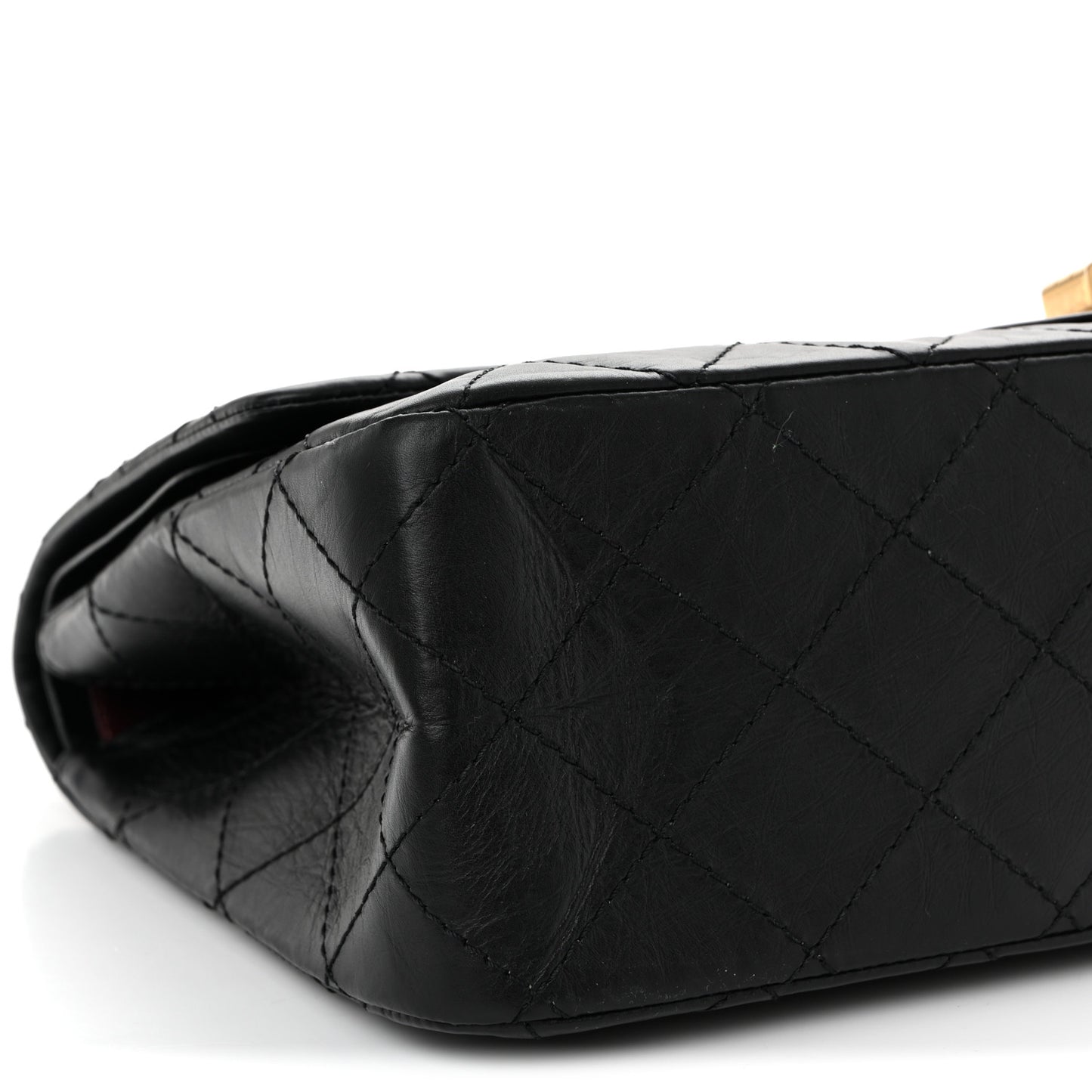Aged Calfskin Quilted 2.55 Reissue 227 Flap Black