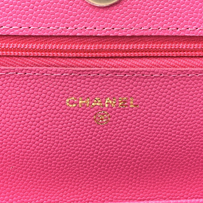 Chanel Caviar Quilted Wallet on Chain WOC Pink 6 of 11