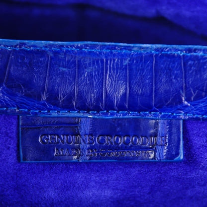 Nancy Gonzalez Crocodile Front Flap Shoulder Bag Cobalt 7 of 7