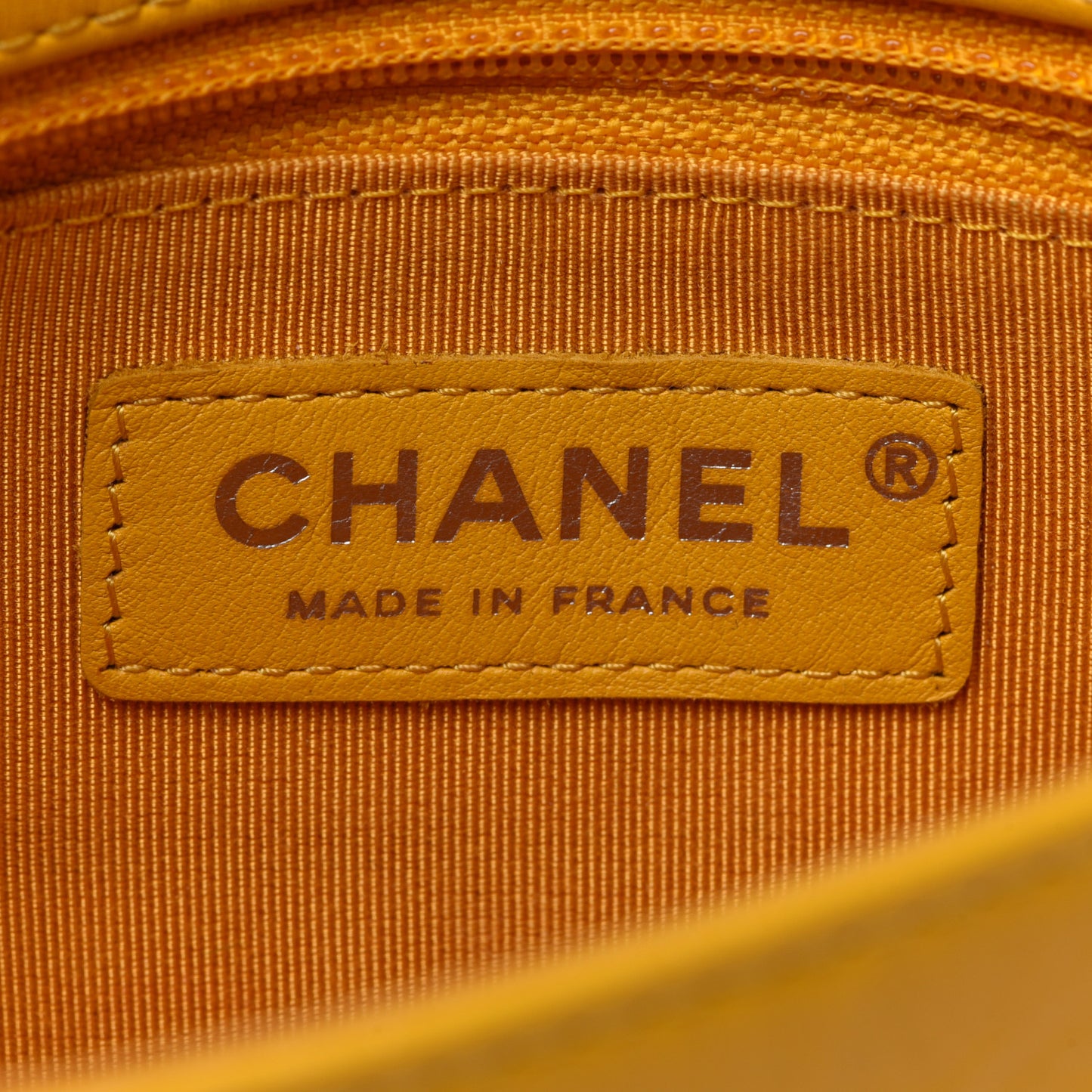 Shiny Aged Calfskin Quilted Flap Yellow