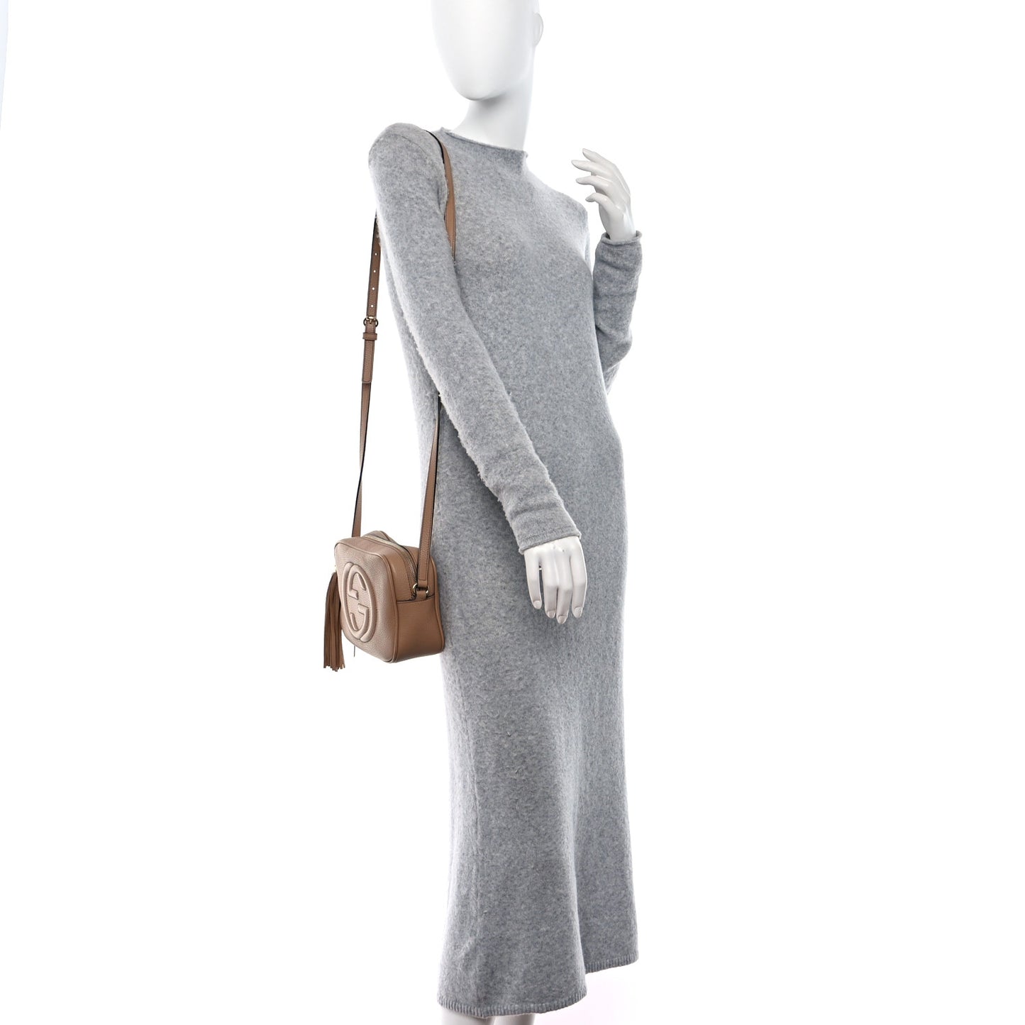 Pebbled Calfskin Small Soho Disco Bag Camelia