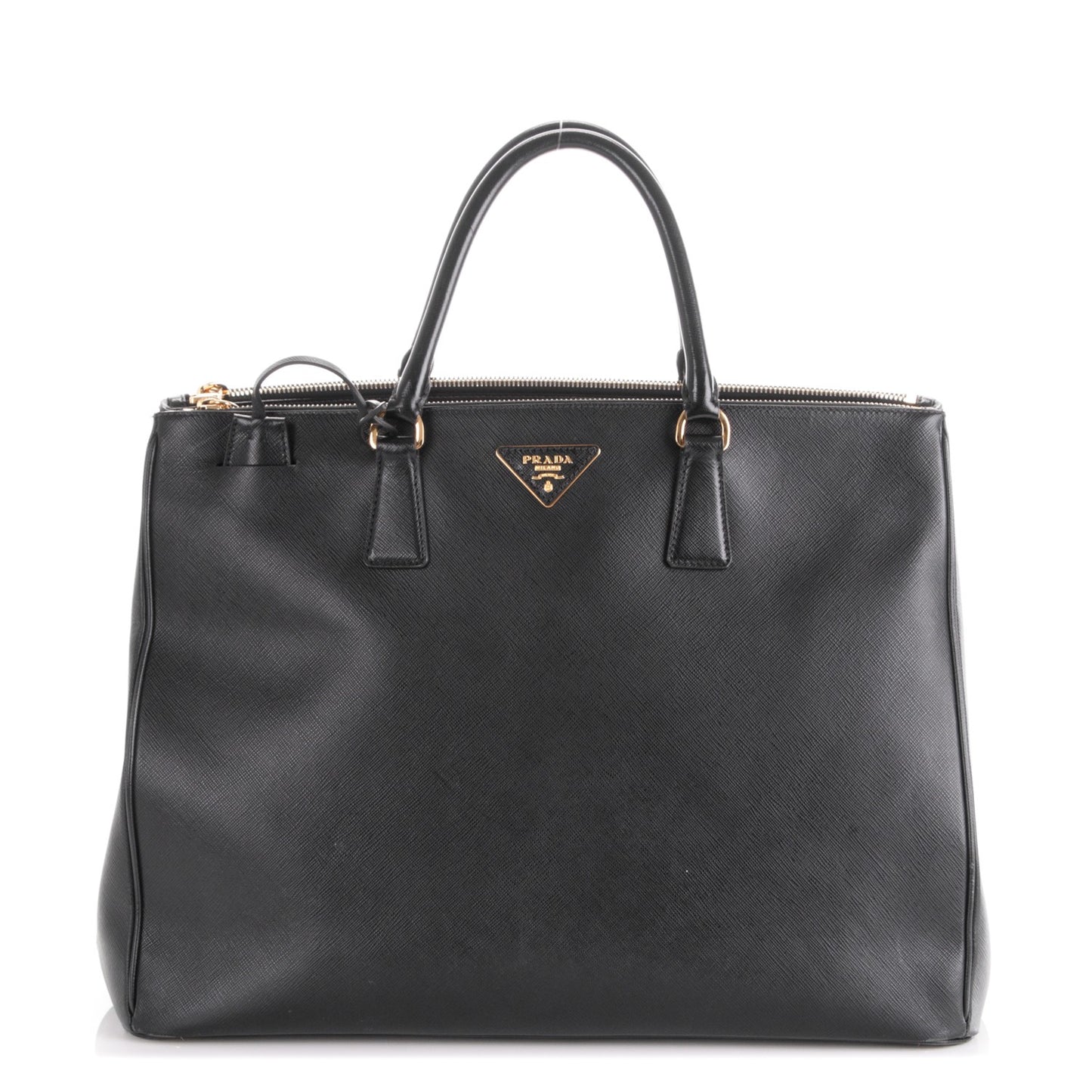 Saffiano Lux Extra Large Galleria Double Zip Tote Black