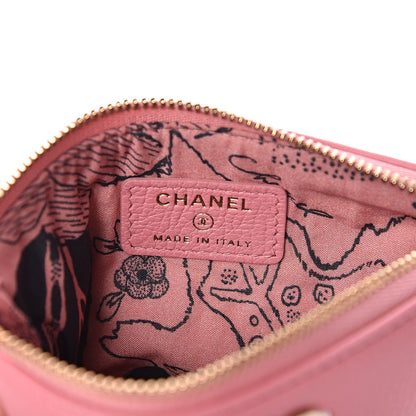 Chanel Goatskin Small CC Clover Cosmetic Case Pink 6 of 8