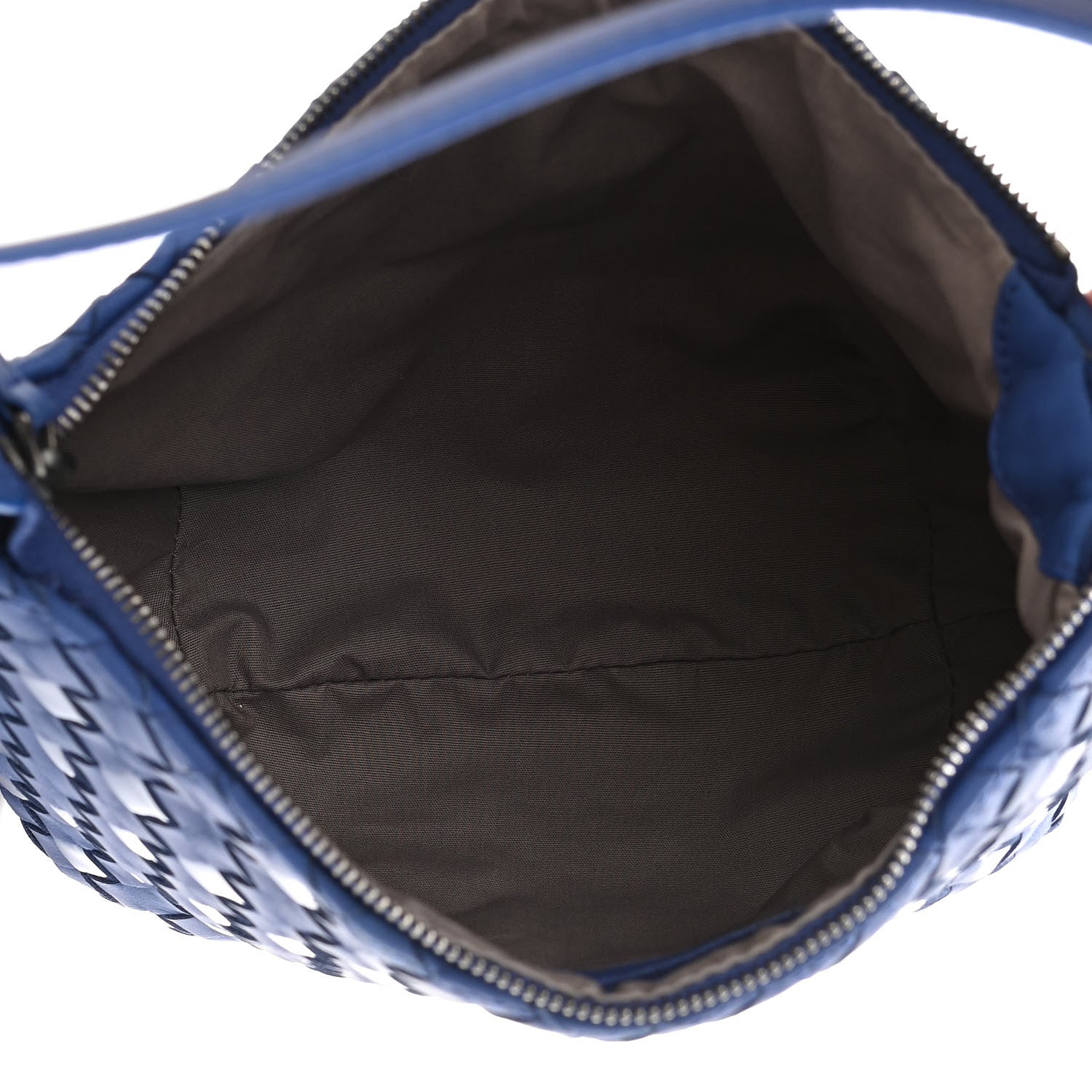 Bottega Veneta Nappa Patent Intrecciato Shoulder Bag Blue 5 of 11