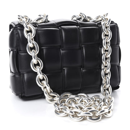 Bottega Veneta Lambskin Maxi Intreccio Padded Chain Cassette Crossbody Bag Black 3 of 9