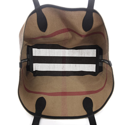 Burberry Coated Canvas Mega Check Medium Doodle Tote Black 8 of 16