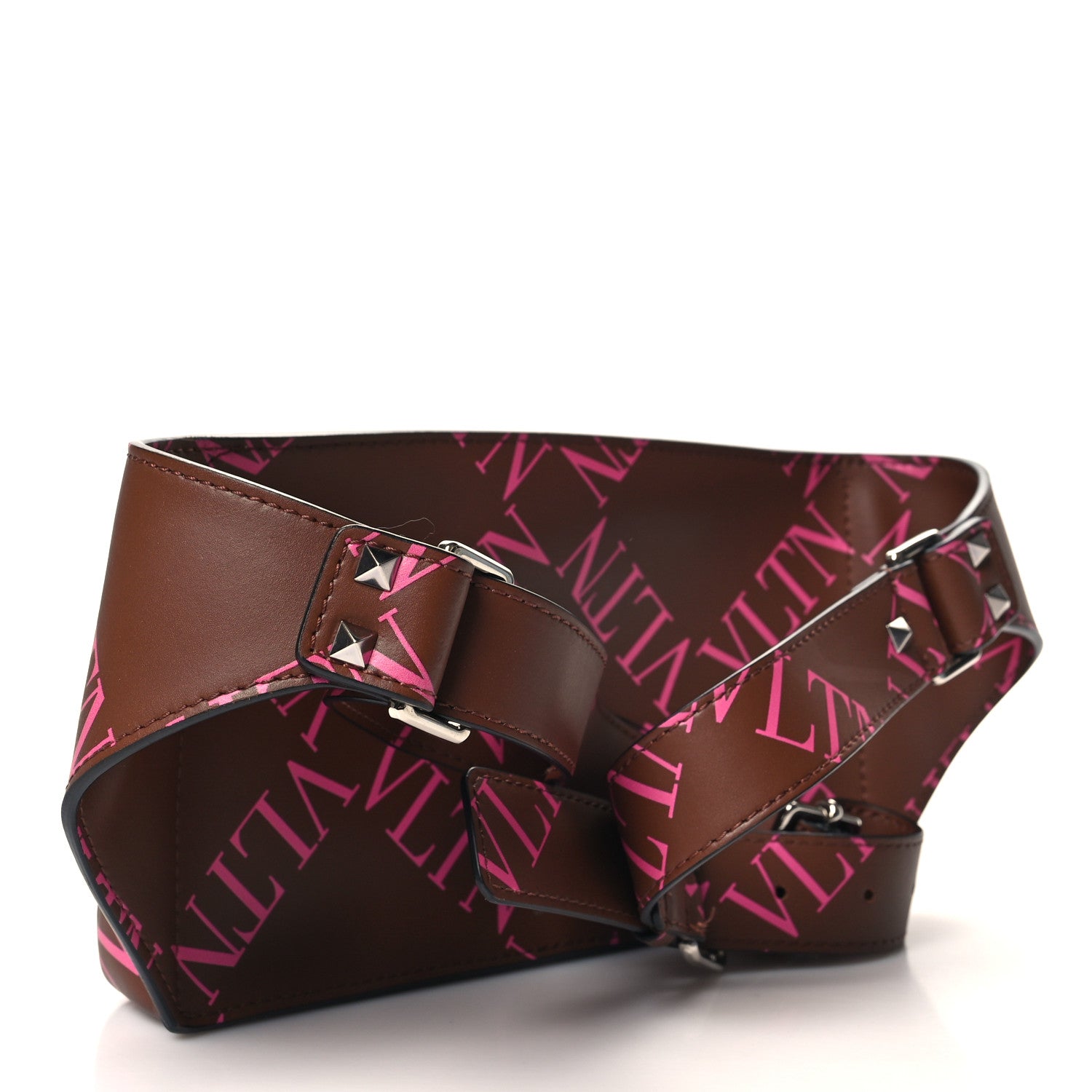 Valentino Garavani Calfskin VLTN Grid Print Belt Bag Cuir Pink 3 of 11