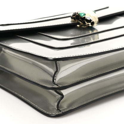 Bulgari Metallic Calfskin Serpenti Forever Shoulder Bag Silver 10 of 12