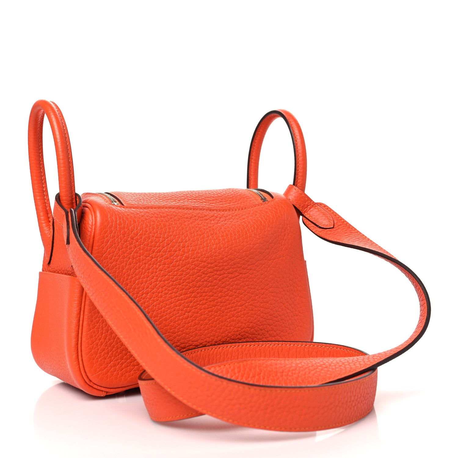Hermes Taurillon Clemence Mini Lindy 20 Feu 3 of 10