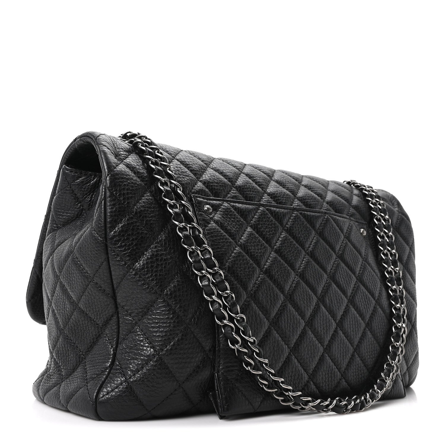 Chanel Calfskin Quilted Small XXL Travel Flap Bag Black 2 of 9